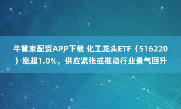 牛管家配资APP下载 化工龙头ETF（516220）涨超1.0%，供应紧张或推动行业景气回升
